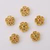 Copper Sand Gold Hollow Separated Bead Cherry Blossom Charm For DIY Jewelry Making Craft Accessories