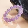 Mei Zhuo Natural Ice Jade Lavender Amethyst Bracelet with Gradient Round Beads