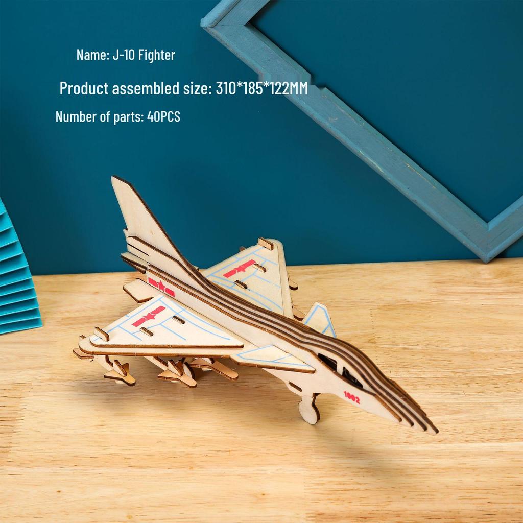 3D Wooden Fighter Bomber & Warship Puzzle Toy for Kids