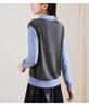 Fake Two Polo Collar Long-Sleeved Knitted Sweaters for Women