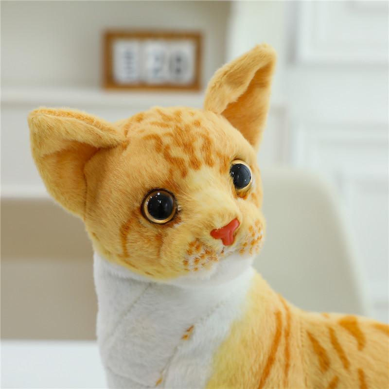 Realistic Plush Cat Toy Lifelike Short Hair Kitten Stuffed Animal Doll Wholesale