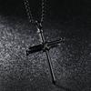 Man Women Titanium Steel Cross Pendant Long Chain Necklace Jewelry Gift