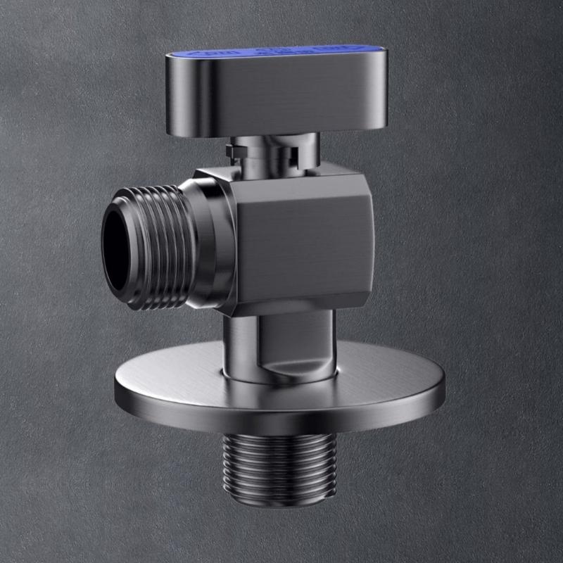 Brass Stop Valves for Kitchen Bathroom Use 1/2Inch Inlet and Outlet 1/4 Turn With Adapter for Hot and Cold Water Use