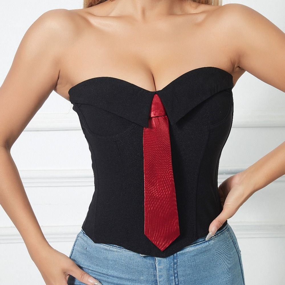 Slim Fit Strapless Sliming Vest Sleeveless Crop Tube Tops Fashion Women Corset Ladies