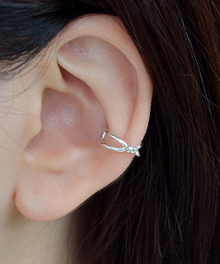 47Bag 925 Silver Twisted Uno Ear Cuff Earrings / Uno