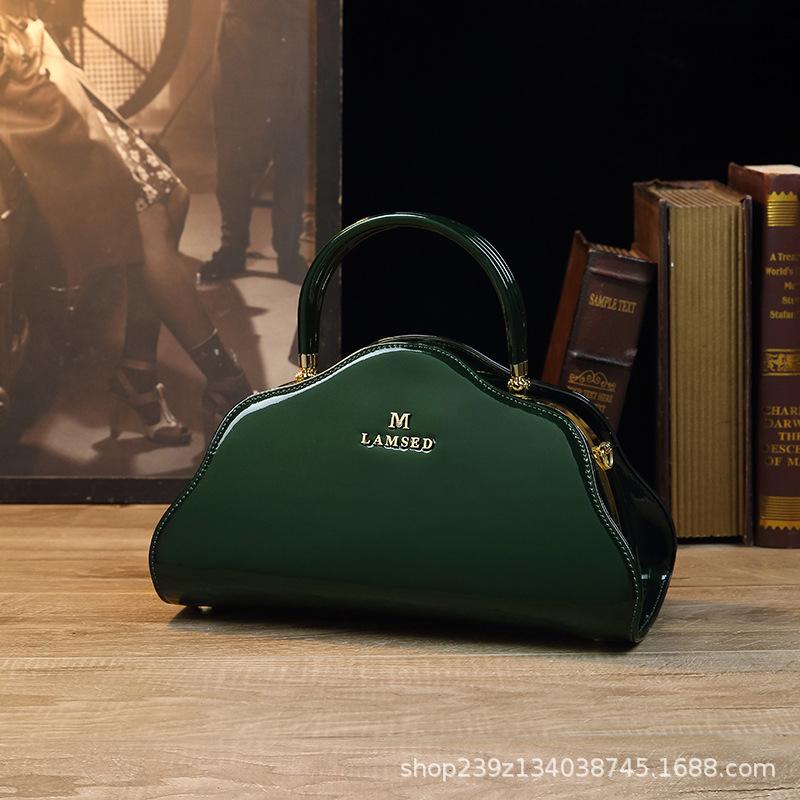 European Trendy Women's Bag 2023 New Cross-Border Trade Glossy Solid Color Crossbody Bag Women's Handbag Shoulder Bag
