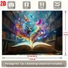 Magic Book Backdrop Banner, Flying Books with Colorful Birds Design, Photo Background for Home Decor Birthday Family Gathering Party