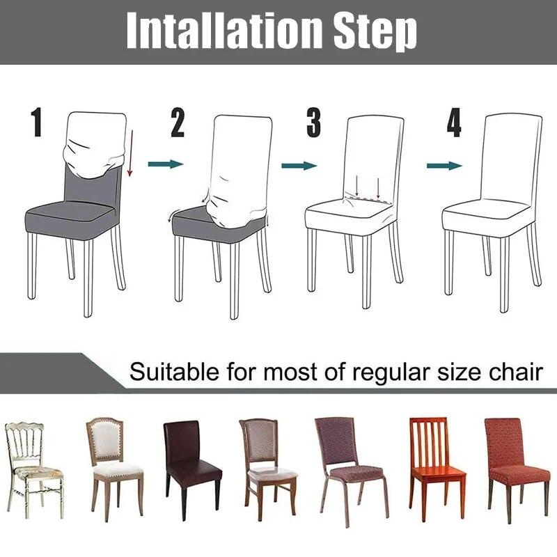 1/4Pcs Elastic Pure Color Cover Chair Cover Universal Size House Seat Seatch Durable Chair Protective Cover For Home El