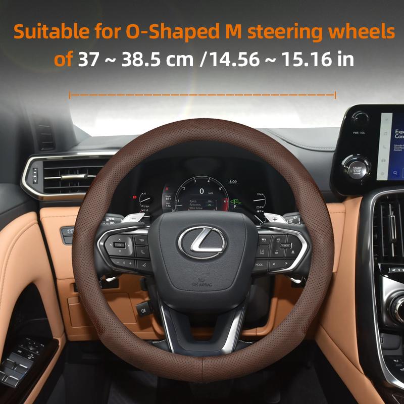 Suitable for Lexus Ultra-Thin Breathable Leather Steering Wheel Cover Suitable for Is250 Gs300 Lx 570 Nx Is350 2019 Es350 Gx460 Is 300 Ls400 Is300 202