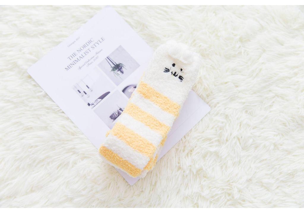 2020 Autumn/Winter Women's Coral Over-the-Knee Socks with Thickened Length and Cartoon Animal Patterns
