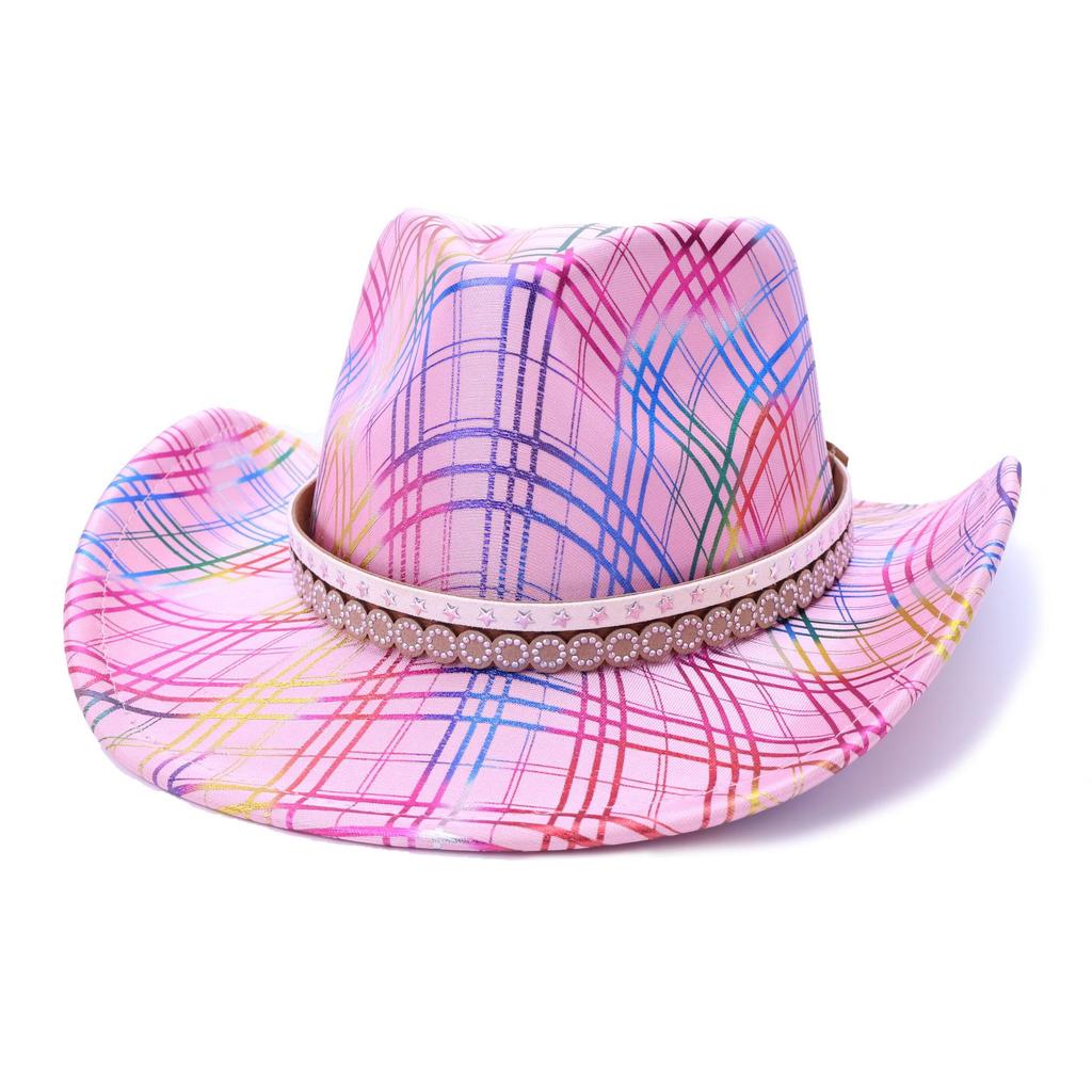 Colored Western Cowboy Hat Peachheart Top Hat Men'S And Women'S Holiday Party Party Jazz Hat
