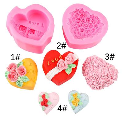 Heart Rose Silicone Mold for DIY Valentine's Day Soap & Epoxy Gifts