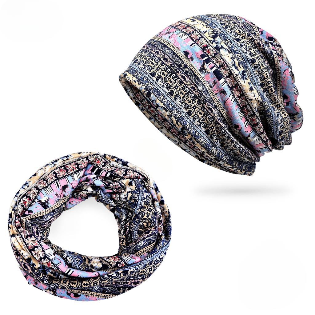 Vår- og sommergudinne dobbeltlags japansk og koreansk mote Skjerf Pulloverhatt med to formål