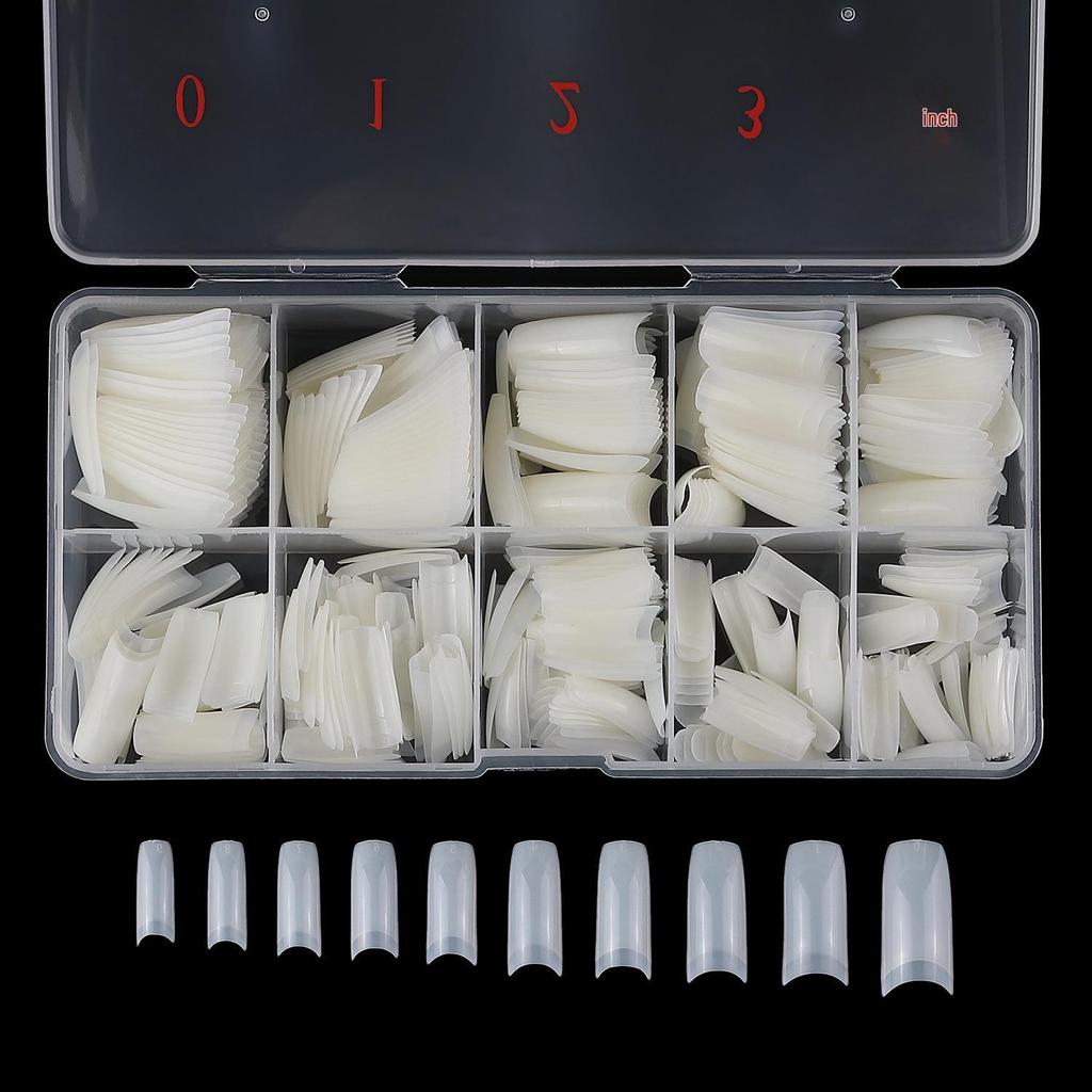 500-Piece Boxed French Nail Tips - False Nails for Nail Art