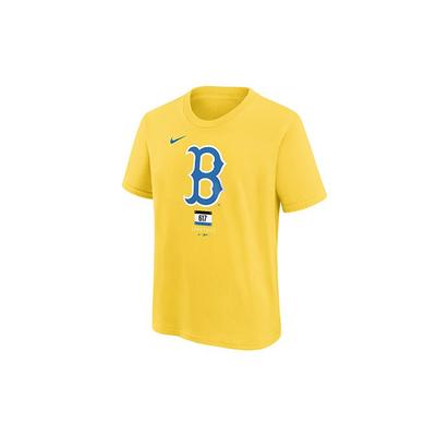 MLB Boston Red Sox Letter Print Crew Neck T-Shirt Kids Tops Gold 3Z3B7NMCC-BOS