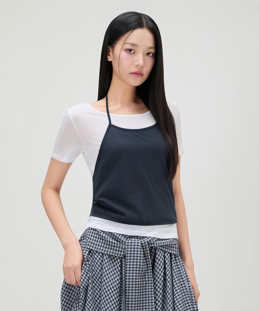 MIXXO Tie Halter Layered T-Shirt_Miwhwg539A