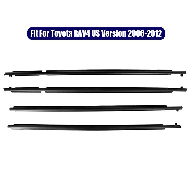 

4 шт./компл. резиновый уплотнитель для автомобильного наружного стекла, уплотнительные полосы для отделки салона автомобиля, подходит для Toyota RAV4, версия для США 2006-2012 гг.