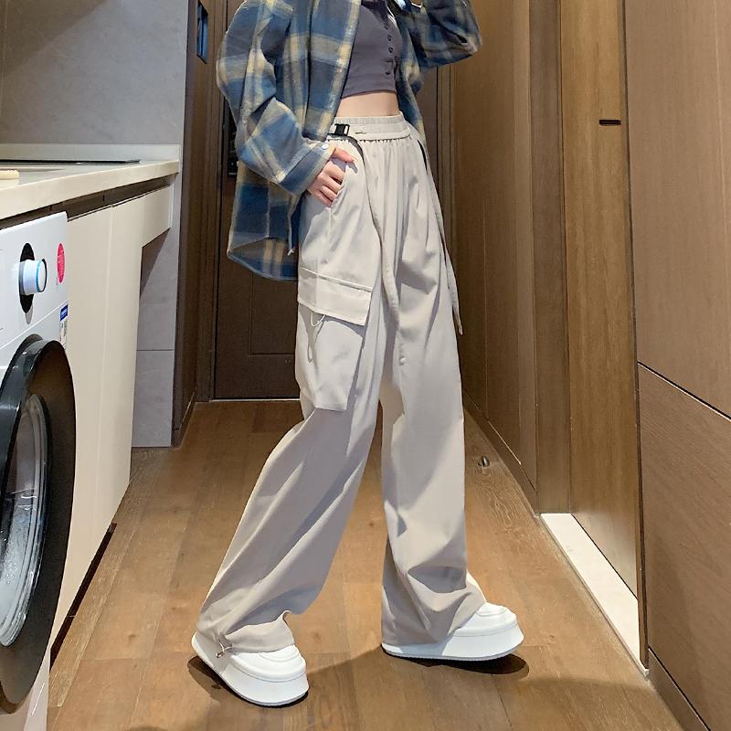 

Летние прохладные женские брюки-джоггеры из ледяного шелка — быстросохнущие и дышащие M хаки