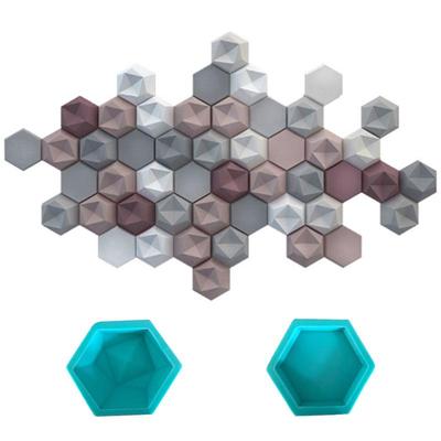 Hexagon Geometric Wall Concrete Molds Silicone Forms TV Background Decoration Wall Brick Molds For Wall Stone Tile Home Decor