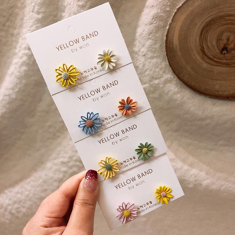 Daisy Flower Earrings Jewelry Cute Flower Small Stud Earrings For Women Fashion Sweet Earring