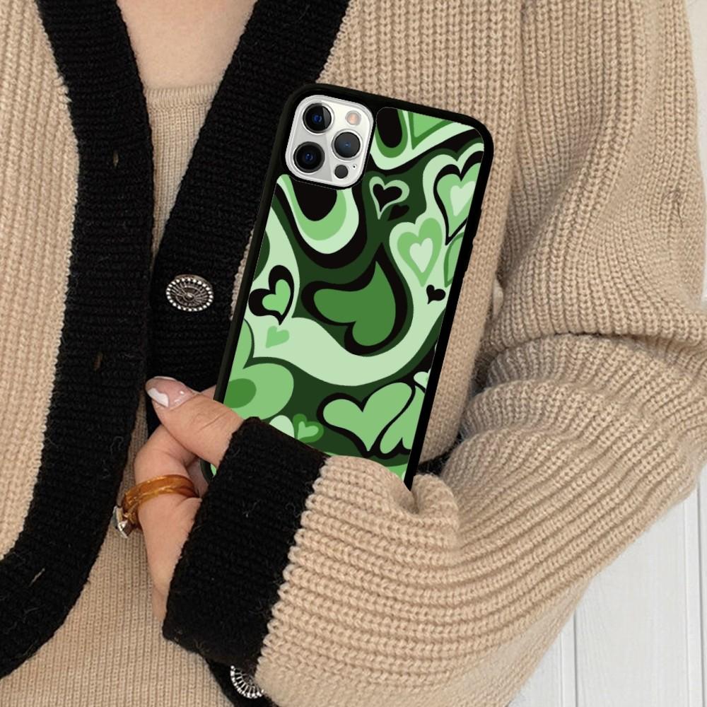 Heart Circle Phone Case Silicone PC+TPU For For iPhone  11 12 13 14 15 16 Plus Pro Max Cover iPhone 15