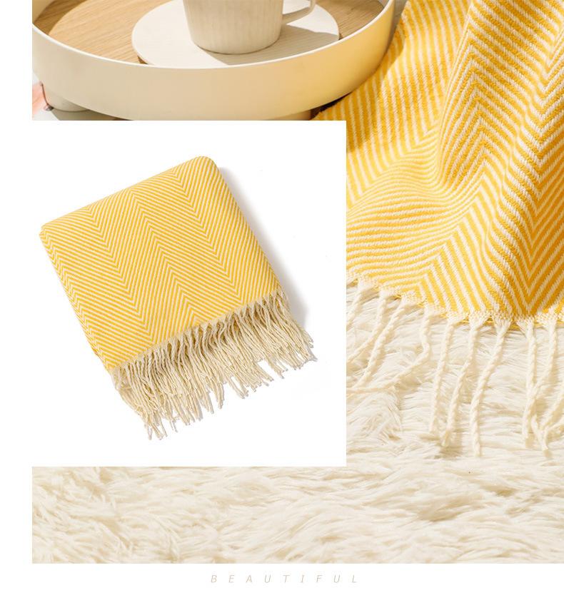 Coperta Multiuso Divano Estiva Fresca Coperta per Condizionatore Morbida Coperta Tessuta per Divano Asciugamano per Fondo Letto Sciarpa Coperta per Riposo in Ufficio