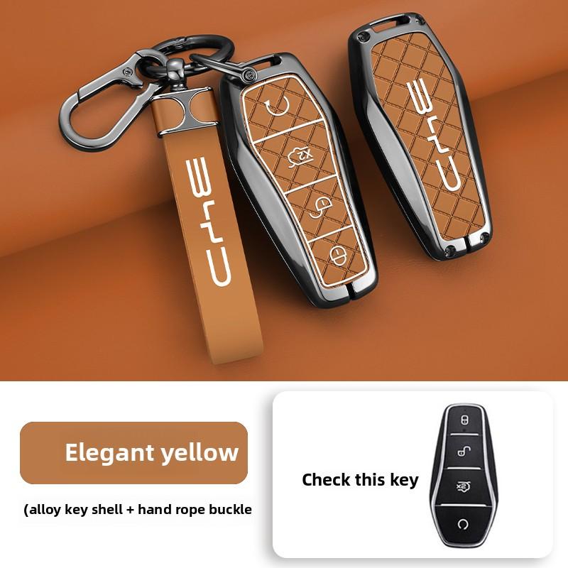 NEW Zinc Alloy Leather Car Remote Key Case Cover For BYD Atto 3 Han EV Dolphi Tang Dm Qin PLUS Song Pro MAX Yuan Accessories