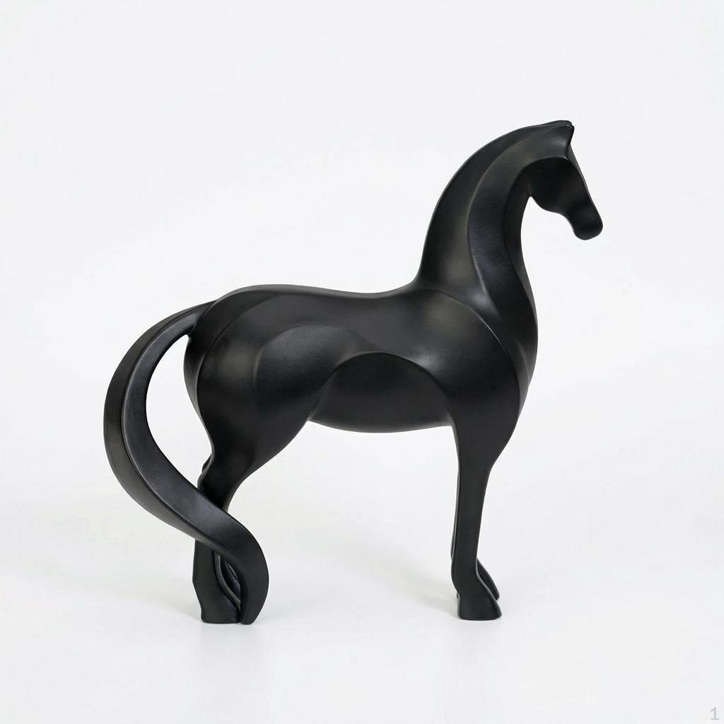 Carved Horse Statue, Animal Figurine, Modern Design, Office Decoration, Craft, Contemporary Art,