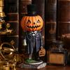 Outdoor Fall Patio Ornaments Spooky Halloween Figurine, Resin Scary Ghost Pumpkin Tabletop Decoration Autumn Table Centerpieces for Tiered Tray,