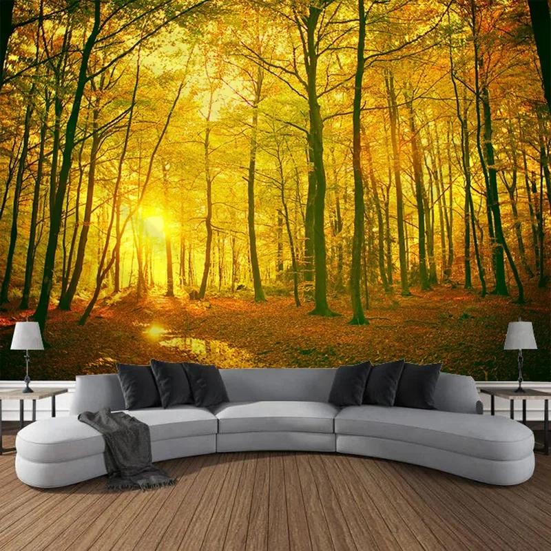 Forest Trees Fallen Leaves Decorative Tapestry Office Living Room Decor Home Wall Tapestry