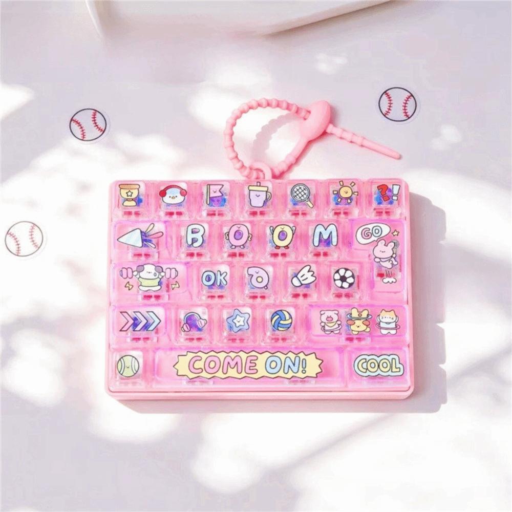 Clear Key Sounds Stress Relief Decompression Toy Keychain Keyboard Toy  Bag Ornament
