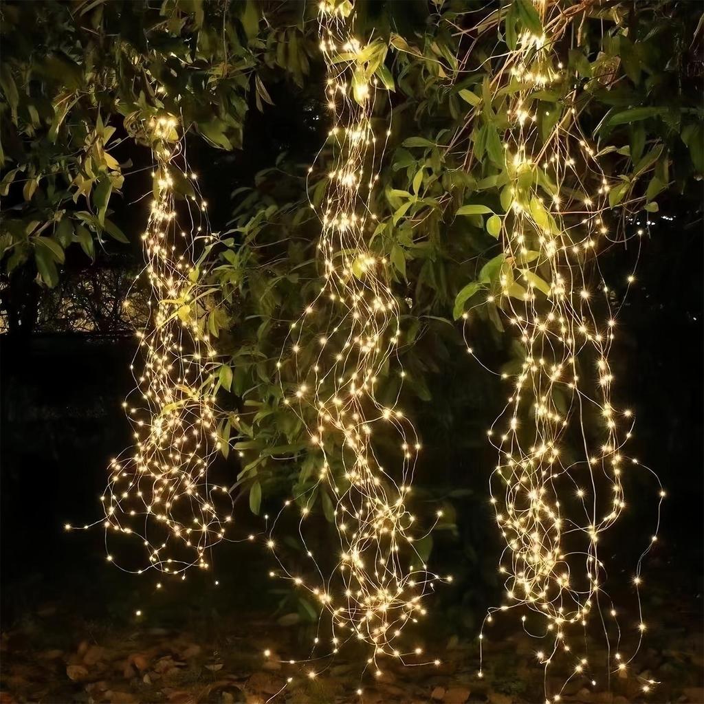 Christmas String Lights LED Twinkle Home Decor Waterfall Christmas Tree Vine Lights For Living Room Party Fences Railings Yard