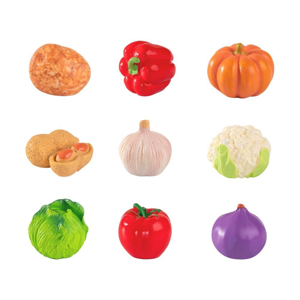 Mini Simulation Vegetable Basket Resin Crafts Vegetable Model Fruit Prop Teaching
