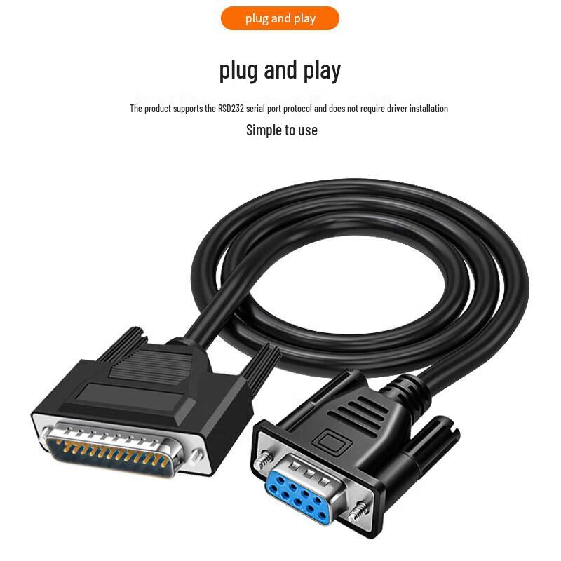 DB9 Female To DB25 Male RS232 Serial Cable