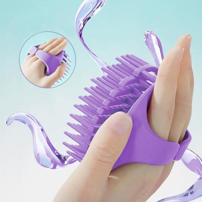 Silicone Shampoo Brush - Scalp Massager & Hair Washer Oil Cleaning Scalp Scrubber with Soft Bristles for Hair Growth