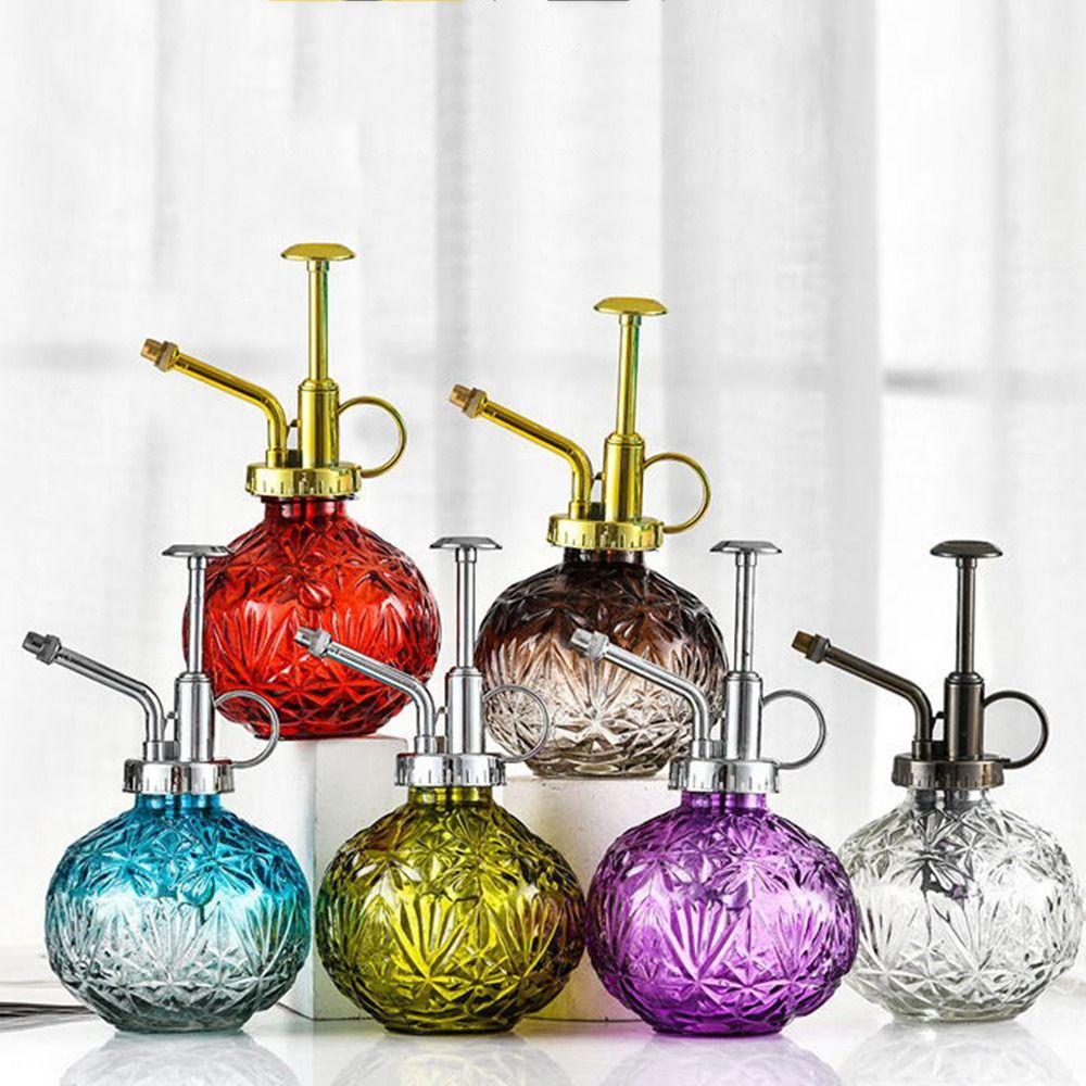 Embossed Glass Plant Sprinkler Kettle Candy Colored Watering Pot Watering Spray Bottle  Garden Tool