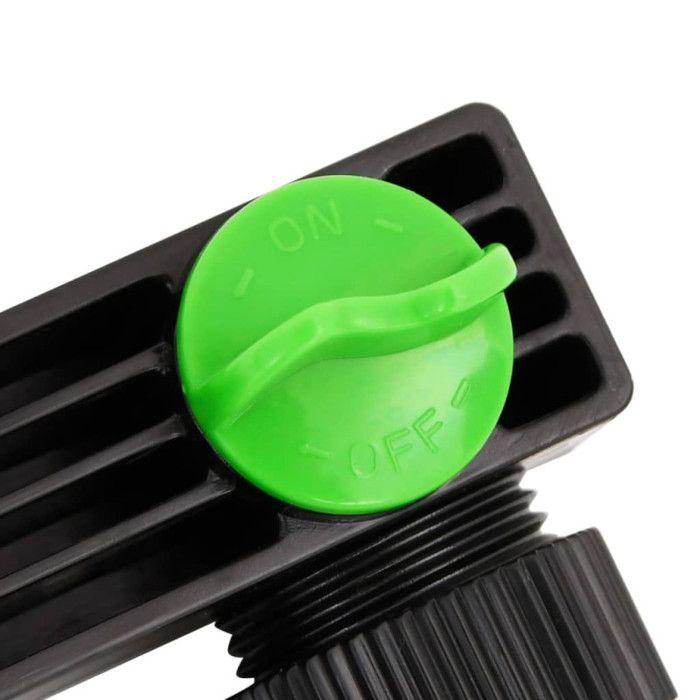 Adaptateur de robinet à 4 voies vert noir 19,5x6x11 cm ABS &amp; PP