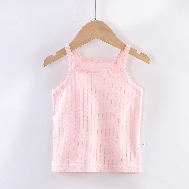 Girls Sleeveless Camisole Set (2 Pieces) - Lightweight Summer Pajama Base Layer with Belly Protection 80 (for 72-82cm)