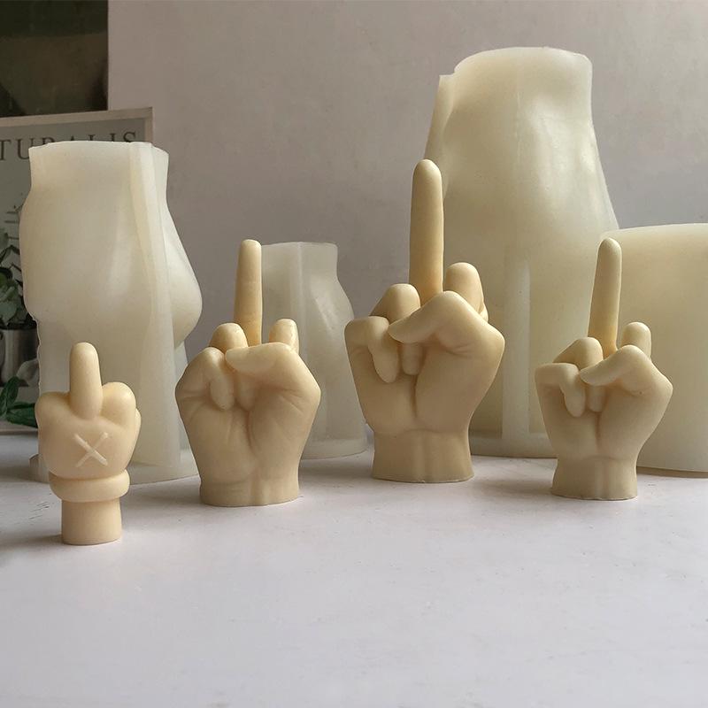 DIY Middle Finger Aromatherapy Candle Mold - Silicone for Handmade Resin & Plaster Ornaments