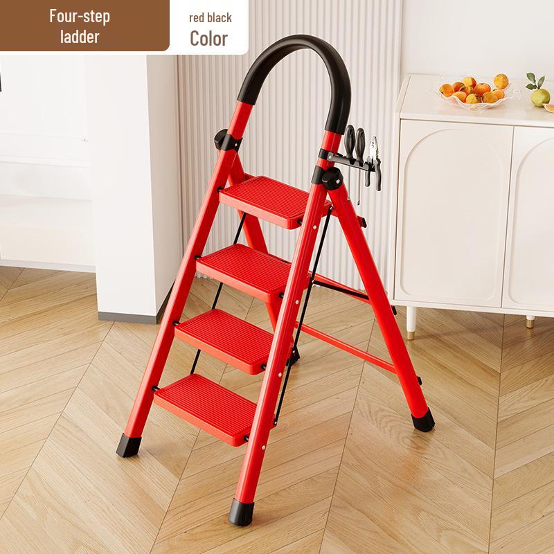 Multifunctional Carbon Steel Telescopic Folding A-Frame Ladder and Clothes Rack