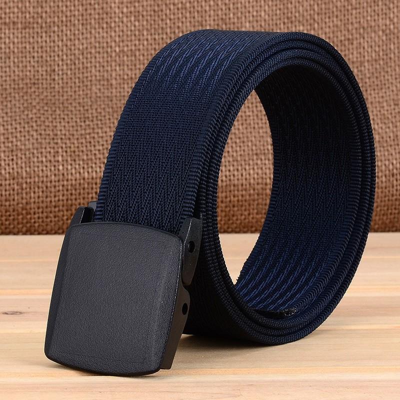 TUSHI Canvas Belt Plastic Buckle Men's Iron-free Metal-free Cross-pattern Nylon Outdoor 3.8CM