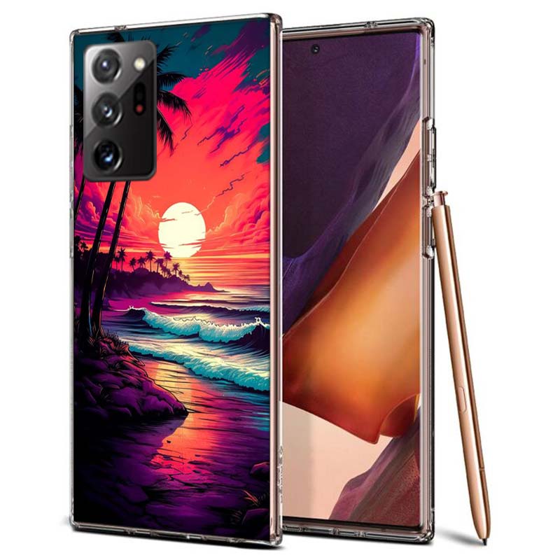Beautiful Seaside Coconut Trees Phone Case for Samsung A55 A35 A25 A15 A07 A05S A16 A17 A26 A36 A37 A56 A57 Galaxy Note 20 10 A5