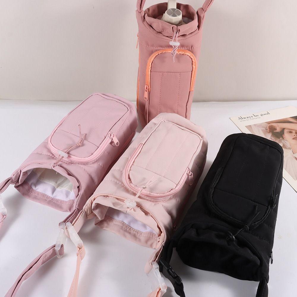 Stylish Water-resistant Water Bottle Holder Bag Large Capacity with Strap Insulating Cup Sleeve Portable Sling Purses for Women