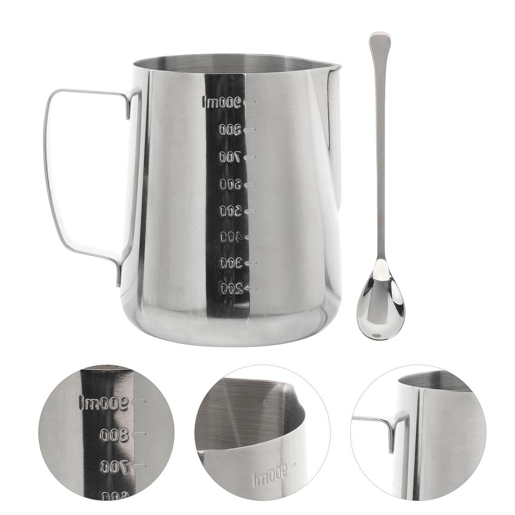 Kitchen Serving Pitcher Spoons Stainless Steel Cup Espresso Coffee with DIY Tool