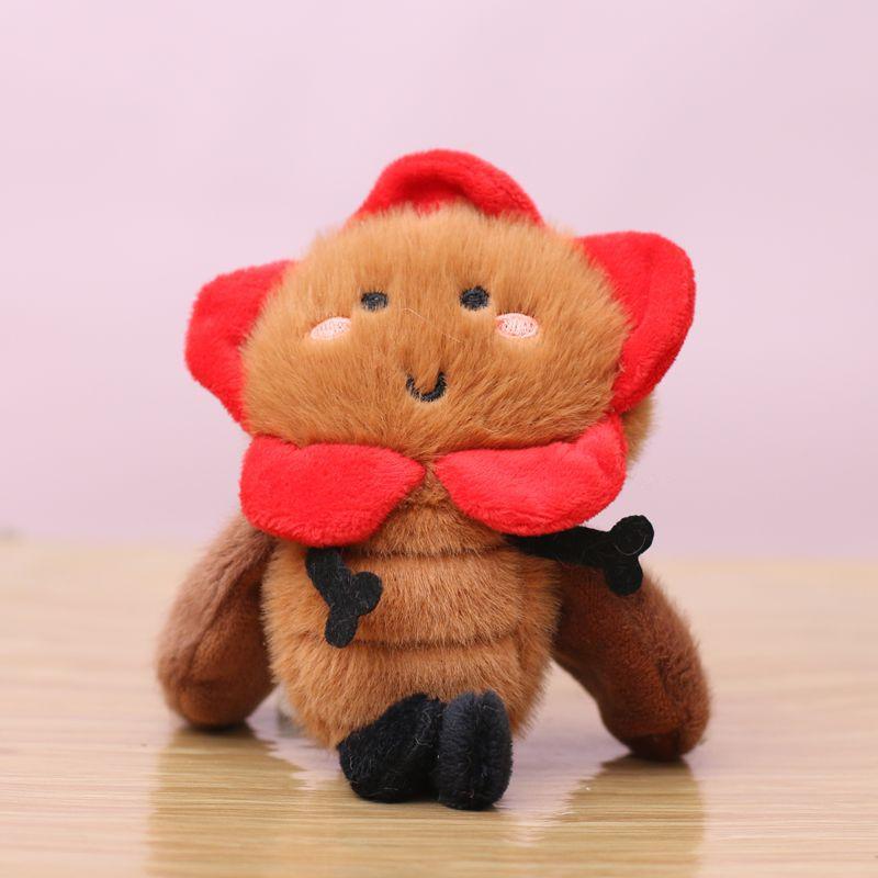 

1Pcs Stuffed Animal Car Key Holder Cute Sunflower Cockroach Plush Keychain Backpack Pendant Stuffed Doll Keyrings For Students one size