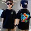 180g Puur Katoen Cartoon 67 Print Kinder T-shirt met Korte Mouwen