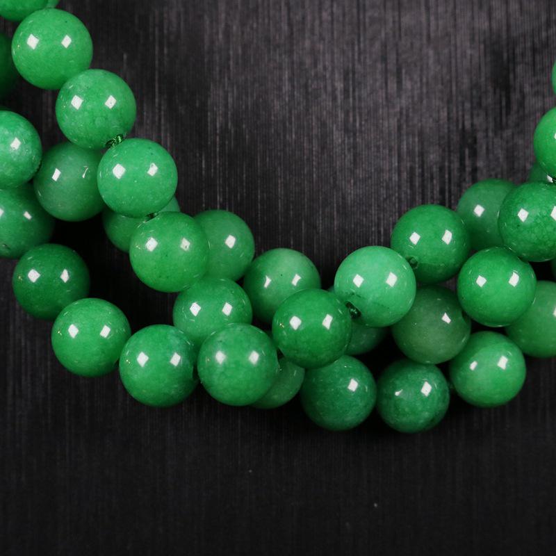 Green Stone Handmade Beaded Earrings and Necklace Set - Elegant High-End Fashion Jewelry