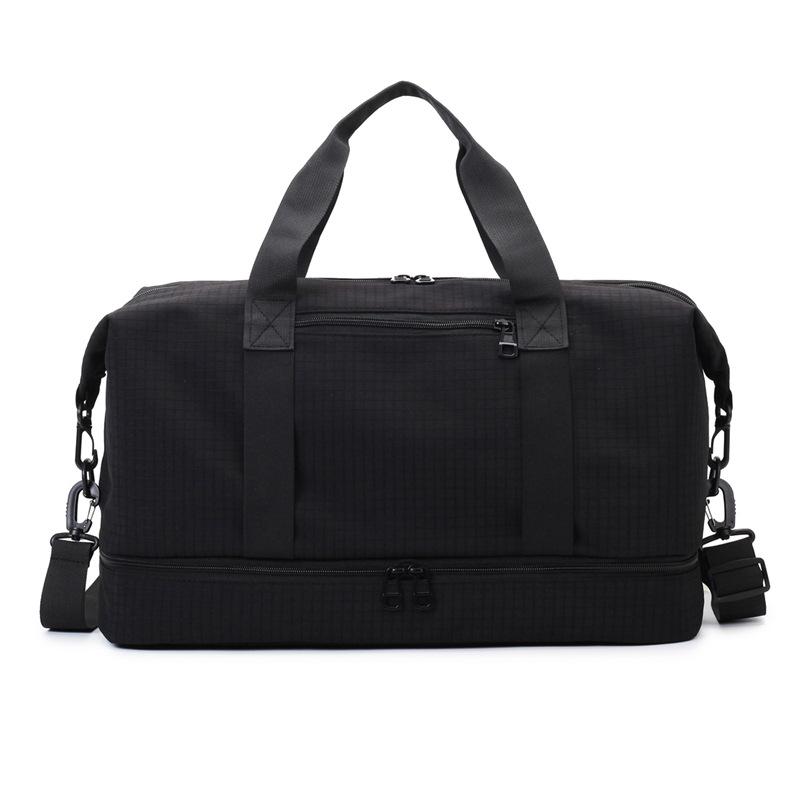 

Short Trip Bag Dry and Wet Separation Fitness Yoga Training Bag Independent Shoe Compartment Cover Tie Rod Business Trip Luggage one size fits all чорний