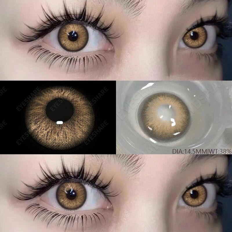 AMARA 1Pair Colored Contact Lenses for Eyes Brown Pupis OMG Series Gray Eye Lenses Yearly Fashion Lenses Cosmetic Eye Contacts