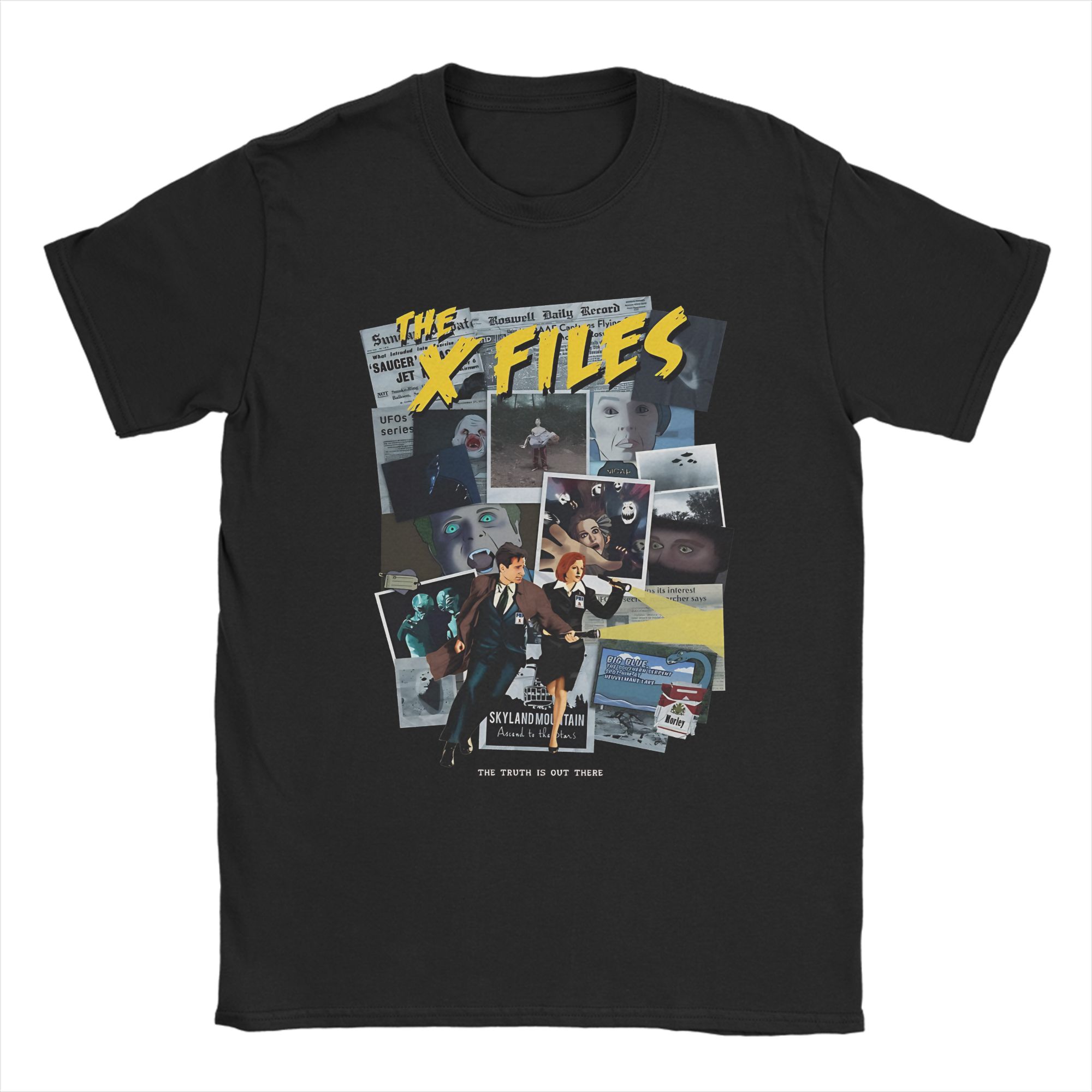 The XFiles Roswell UFO Saucer Jet Skyland Mountain T-shirt L
